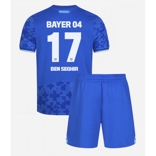 Otroški Nogometni dresi Bayer Leverkusen Eliesse Ben Seghir #17 Tretji 2025-26 Kratek Rokav (+ Kratke hlače)